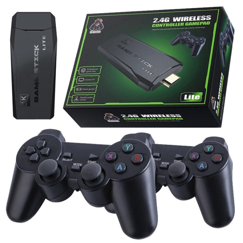 Video Game Stick 15mil Jogos, 2 Controles Sem Fio Game 64gb - Omologado Anatel