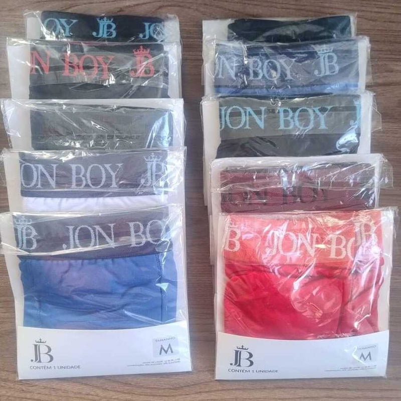 Kit 10 Cuecas Boxer Adulto Microfibra Lycra - JON BOY Cores